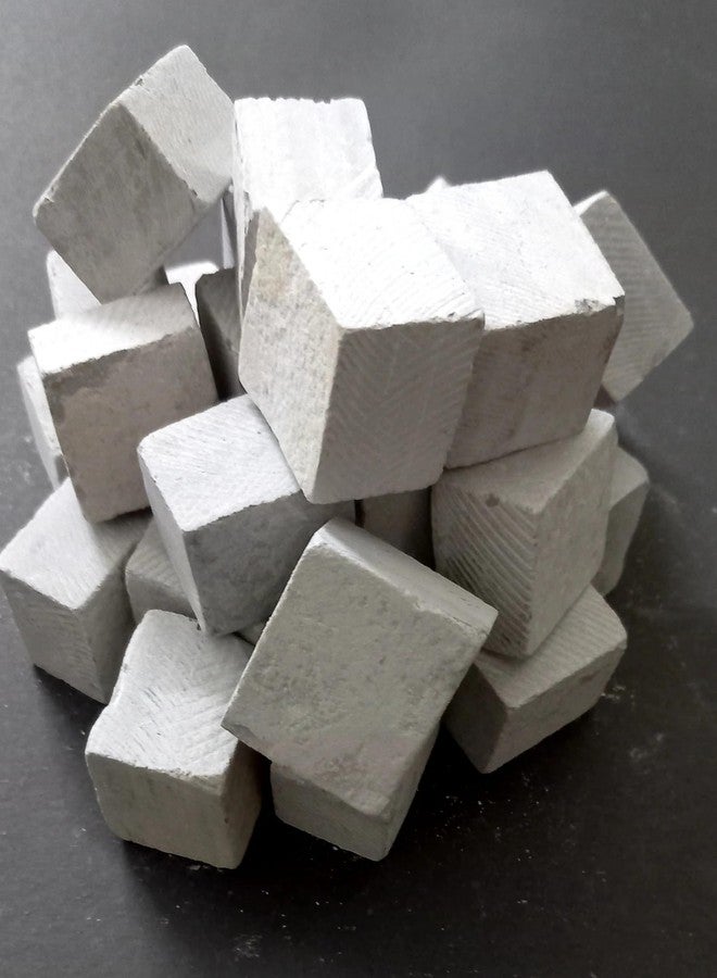 مكعبات حجر جيري طبيعي من برايتفاي، عبوة من 30 قطعة | مكعبات طباشير مربعة الشكل للكتابة والرسم والأعمال الفنية واللوحات التعليمية والترقيم والاستخدامات الزخرفية